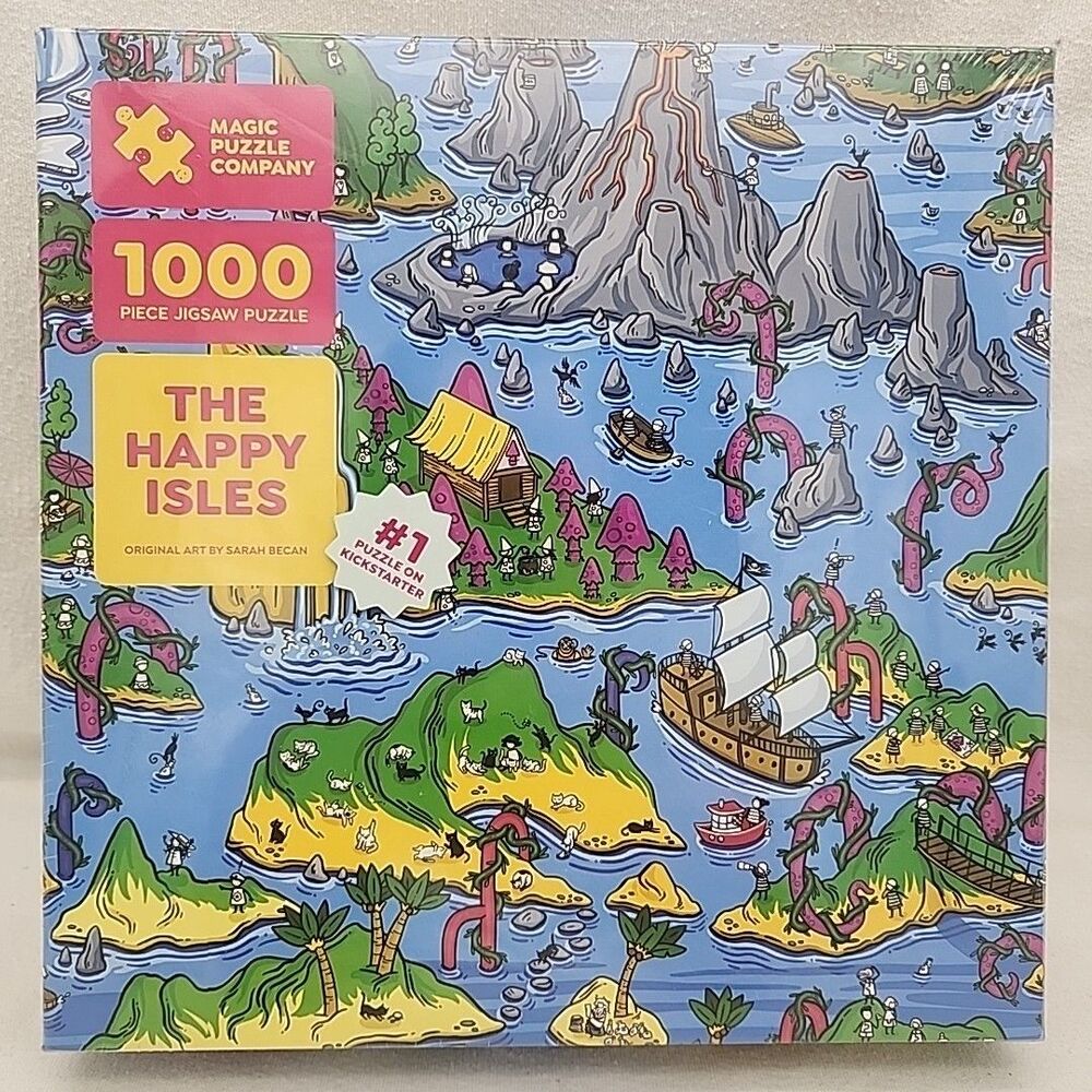 Game Puzzle The Happy Isles 1000pc Jigsaw Original Art Magic Surprise NEW